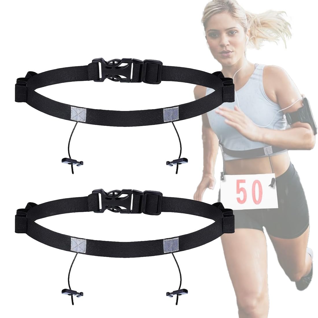 LICHUANUK 2pcs Chest Belt for Running Triathlon Marathon Gel Holder Belt for Athletes Running Cycling Belt