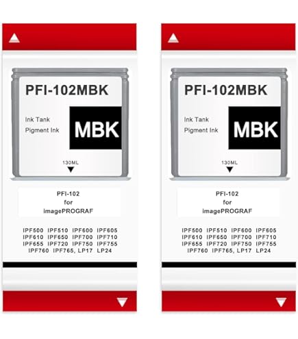 Amazon.com: Canon 2X PFI-102MBK Pigment Matte Black Ink Tank for