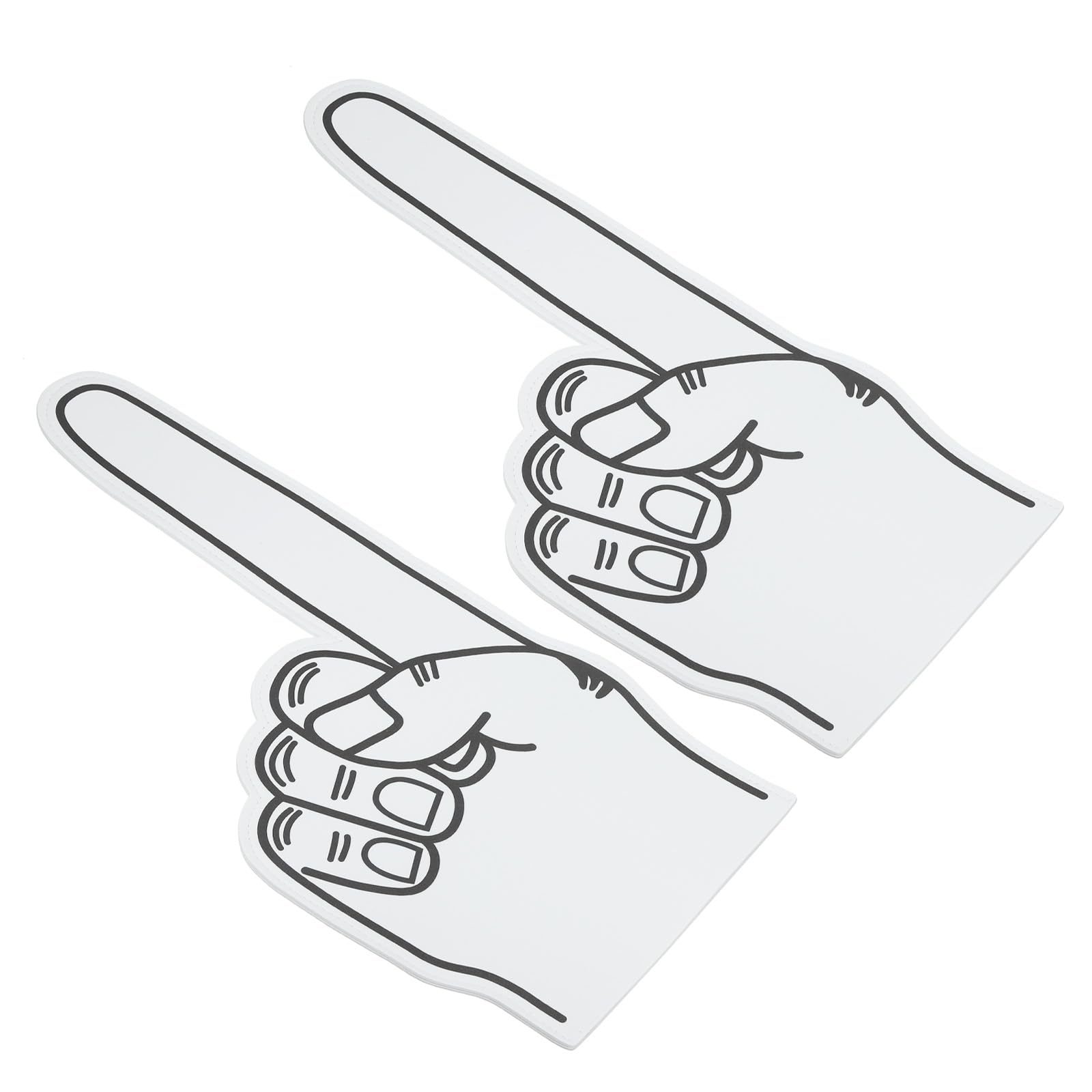 PATIKIL Giant Foam Finger 18 Inch, 2Pcs EVA Number 1 DIY Blank Foam Hand Cheerleading Vibrant Color for Celebration Pom Poms Sports Events Spirit Games Party, White