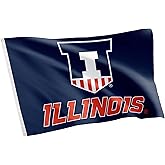 Desert Cactus University of Illinois UI Flag - 3 x 5 Feet Illini Banner, Indoor/Outdoor Durable Fabric, 100% Polyester Design (Style B)