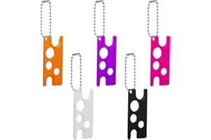 RONRONS 5 Pack Essential Oil Bottle Opener with Keychain, Stainless Steel Roll-On Cap Openers for Eyelash Glue, Replacement Bottle Mouth Heads – Universal Fit, Durable & Portable