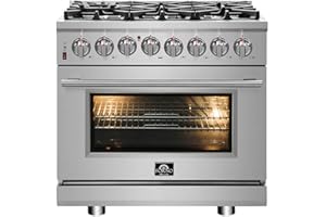 Forno FFSGS612536 / FFSGS6125-36 / FFSGS6125-36 36 inch Cossato Stainless Duel Fuel Electric Gas Range