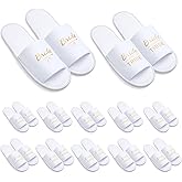 Ramede Set of 12 Bridesmaid Slippers 2 Sizes Disposable Wedding Bride Slippers Bulk Bridesmaid Gifts for Wedding Day Bridal Party Women Bachelorette Party Favor