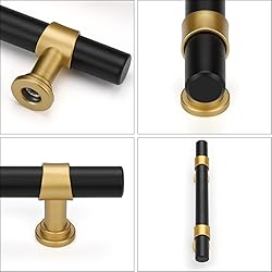 Haliwu 20 Pack Black Cabinet Pulls, Black&Gold
