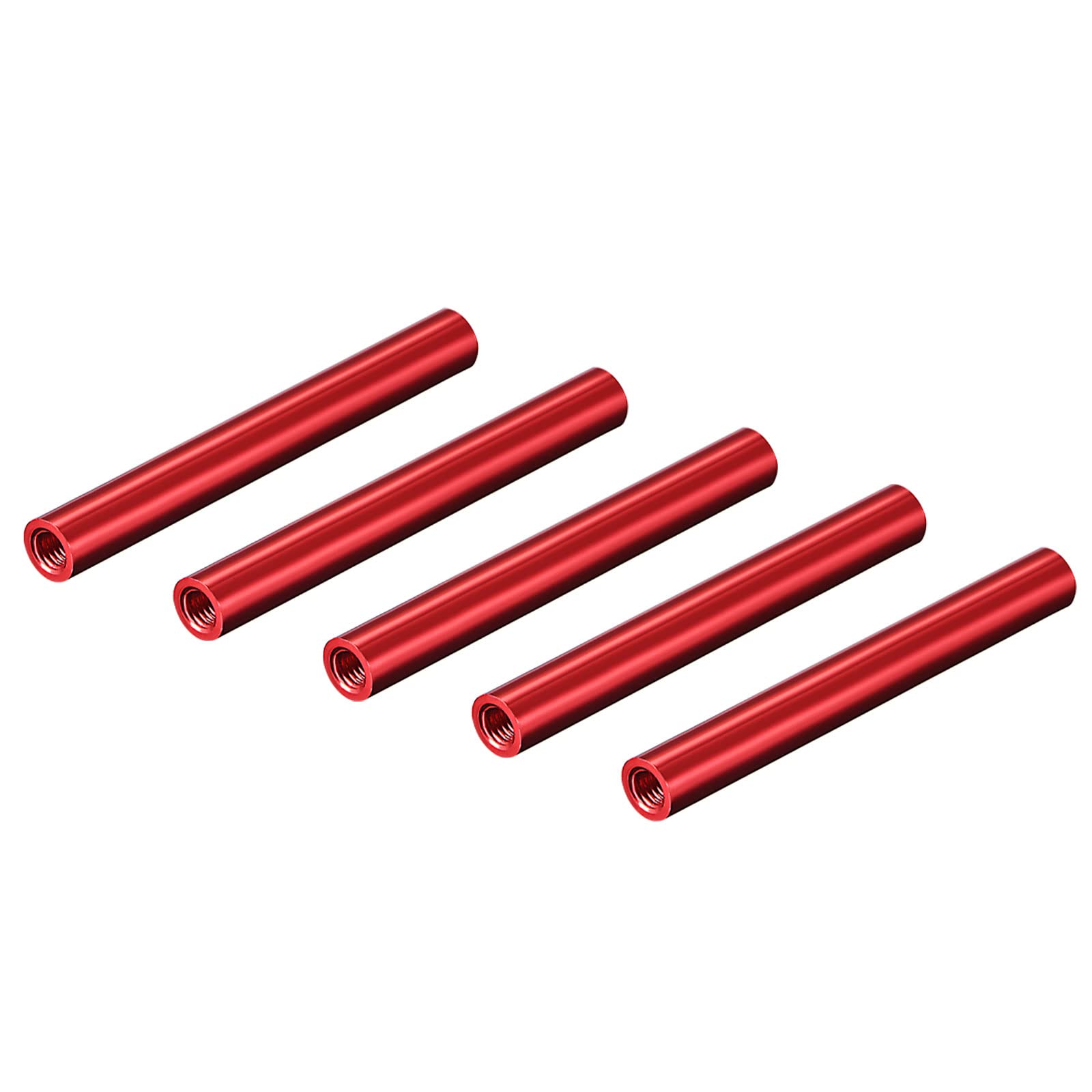 DMiotech 10 Pack M3x80mm Aluminum Spacer Column Aluminum Standoffs Round Spacers Model Spacing Screw Post for RC, Red