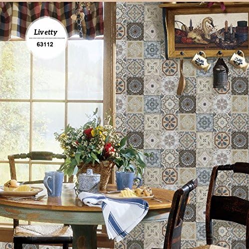 Retro Brick Vinyl Wallpapers For Kitchen Geometric Wall Covering Wall Papers Home Decor Living Room Moisture-proof Murals Rolls ( Color : 63112 )