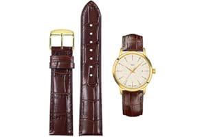 Danxancy Genuine Leather Watch Bands,Quick Release Italian Alligator Grain Calfskin Genuine Leather,Business Casual Universal Watch Strap Replacement Band Strap for Men Women