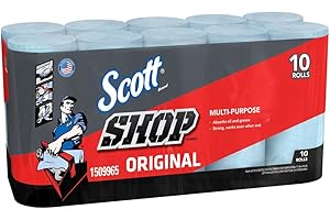 Scott Shop Towels, Blue, 55 Count x 10 Rolls