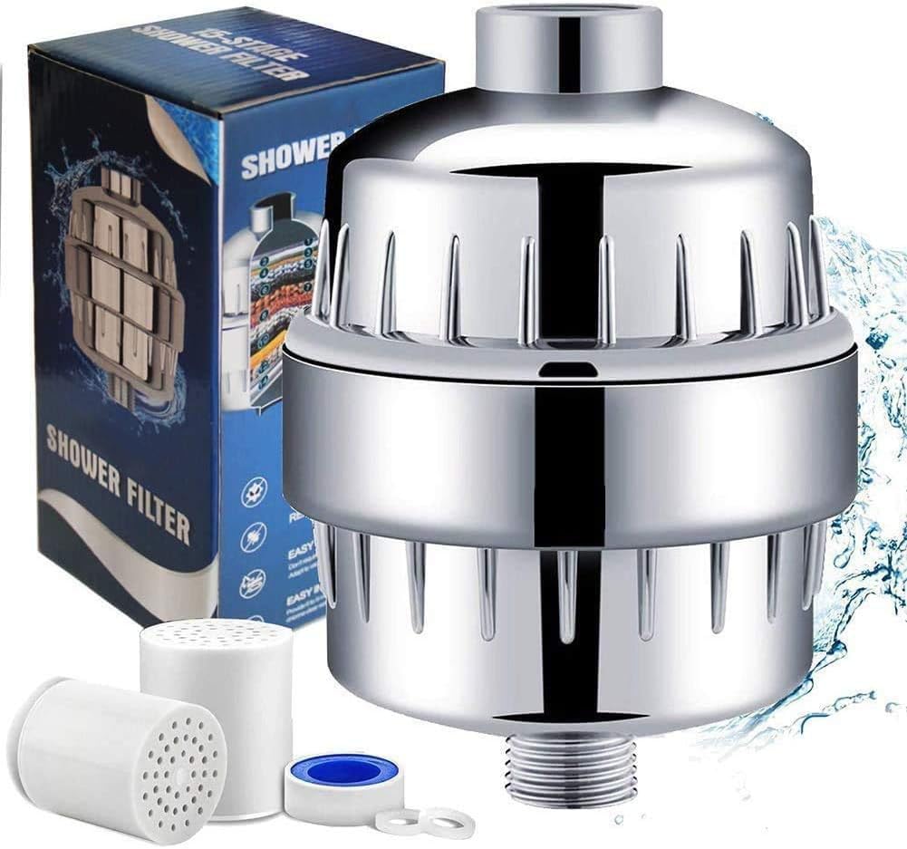 High Output Shower Filter - Reduces Dry Itchy Skin, Dandruff, Eczema, and Dramatically Improves The Condition of Your Skin, Hair and Nails