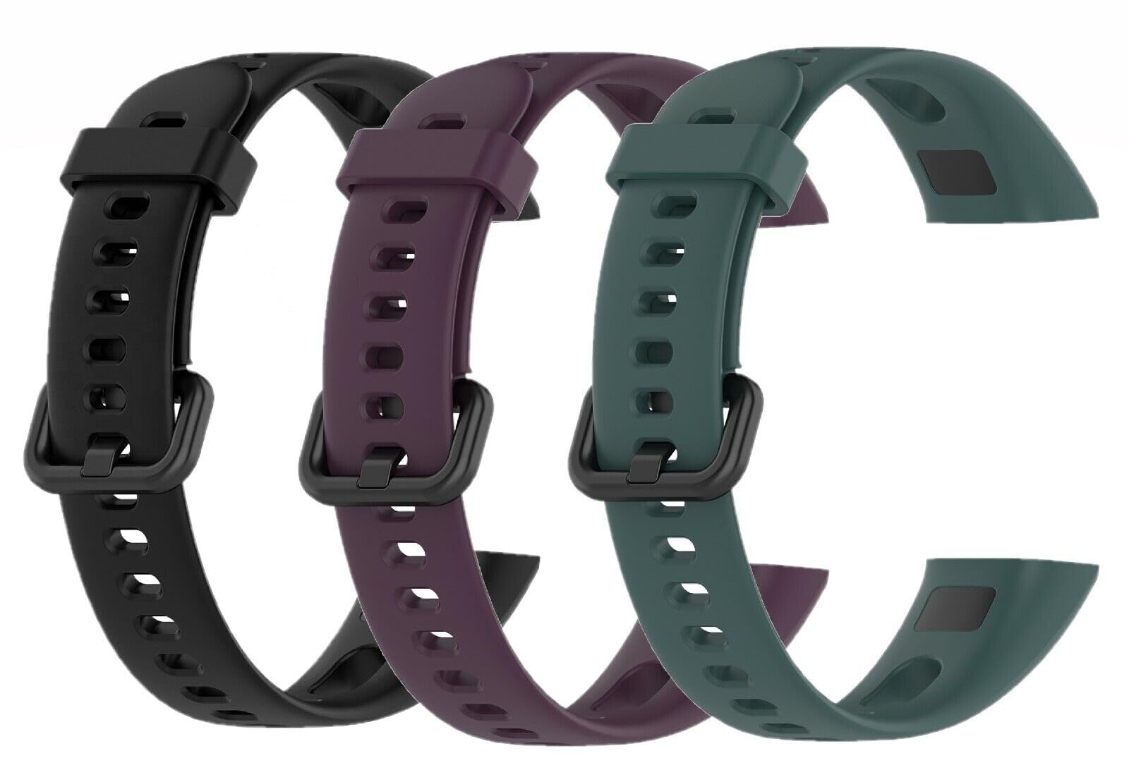 Panda Bobo For Huawei Band 4 / Honor Band 5i Strap Wrist Watch Replacement Silicone Sport Watch band Strap (Pack A - 3 Straps)