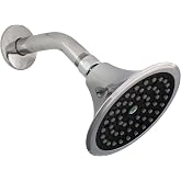 Niagara Conservation 1.5 GPM Sava Fixed-Mount Wide Spray Showerhead with 360 Degree Ball Joint Swivel, Adjustable Angle, Chrome Finish