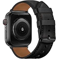 Meliya Leather Band Compatible with Apple Watch 38mm 40mm 41mm 42mm 44mm 45mm Vintage Top Grain Leather Wristband…