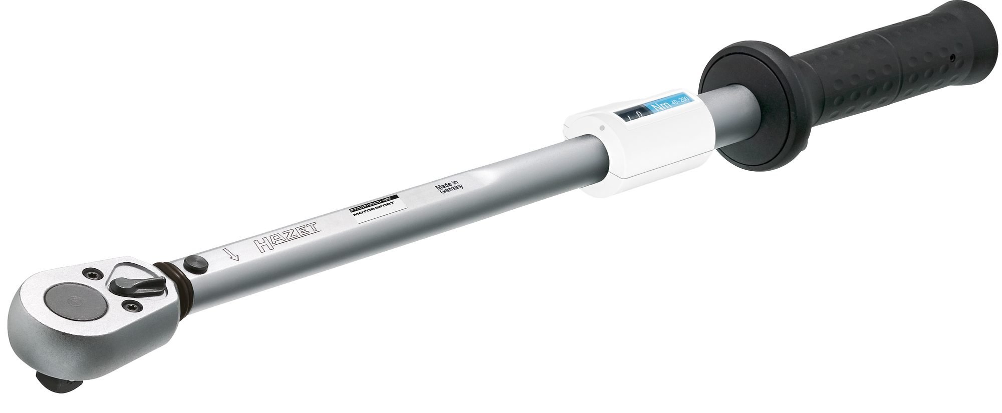 Hazet Torque Wrench Porsche Motorsport – 12.5 mm (1/2 Sq Drive, 40-200 Nm, Large Display, +/-4% Accuracy in Operation) 5122 2CLT/PD