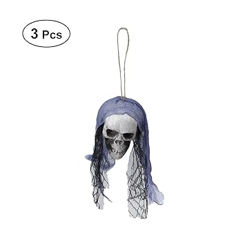 3pcs Halloween Creepy Scary Hanging Skull Skeleton Ghost Halloween