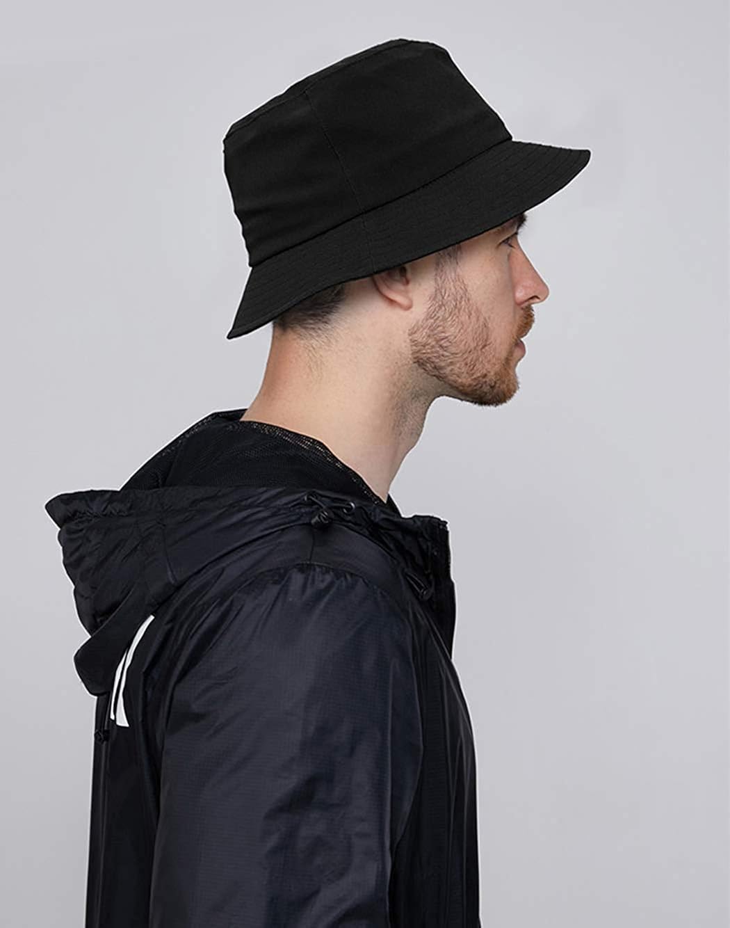 DOCILA Black Bucket Hat for Men Stylish Waterproof Rain Hats Crushable Fishing Hiking Lightweight Fisherman Sun Caps (Black) at  Men’s Clothing store