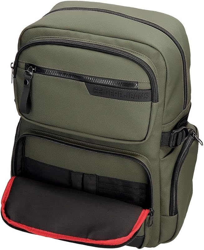 Dorking Sac à Dos pour Ordinateur Portable Adaptable 15.6 inch Vert 28x40x16 cm Polyester with Détails en Cuir Synthétique 17.92L par Joumma Bags — photo 5 sur 5