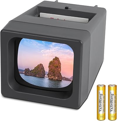 TCNEWCL 35mm Slide Viewer Projector 2x LED Light for Old Slides AAA Powered