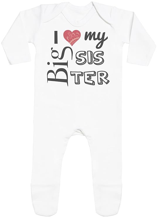 i love my big sister baby sleepsuit