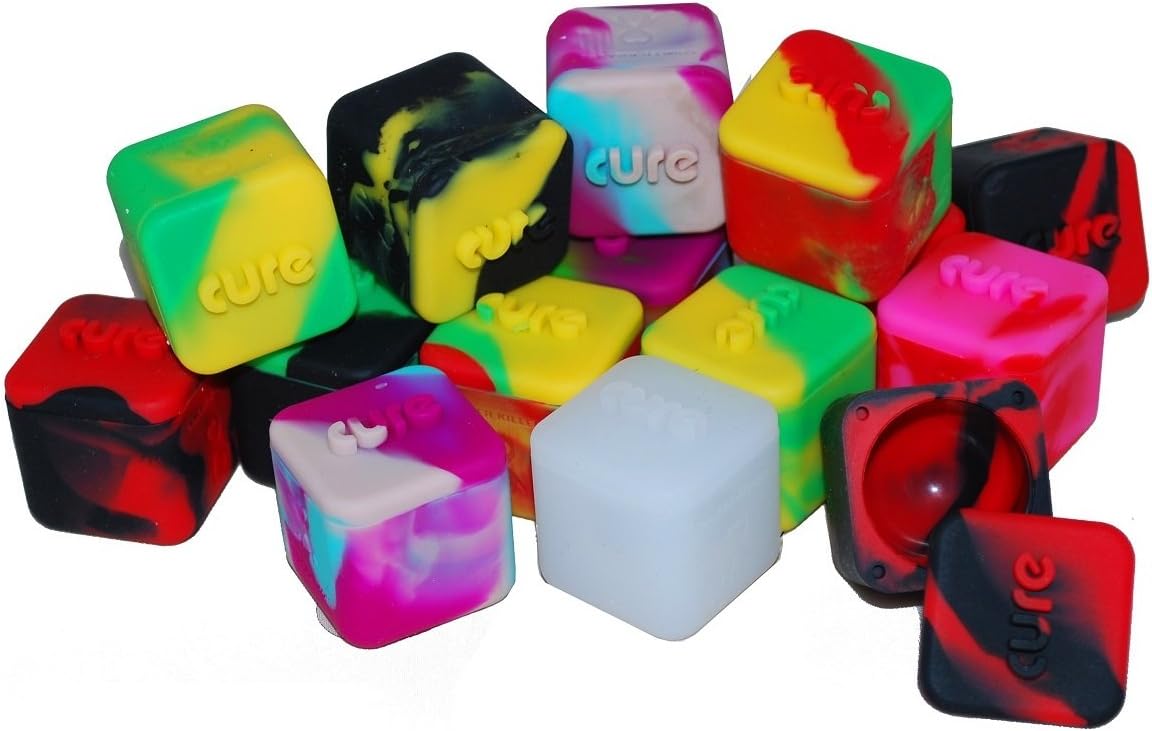 15 Ultimate Cure Cubes Platinum Cured Nonstick Silicone Dab Oil Wax Assorted Jar Mix