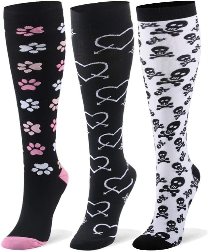 Compression Socks (20-30mmHg) for Women & Men – 1 to 8 Pairs Graduated Compression Stockings Best for Running, Nursing