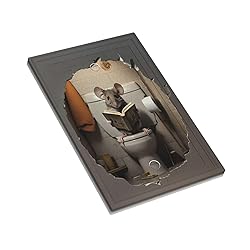 Xuejiaku Light Switch Cover Mouse Sitting On Toilet