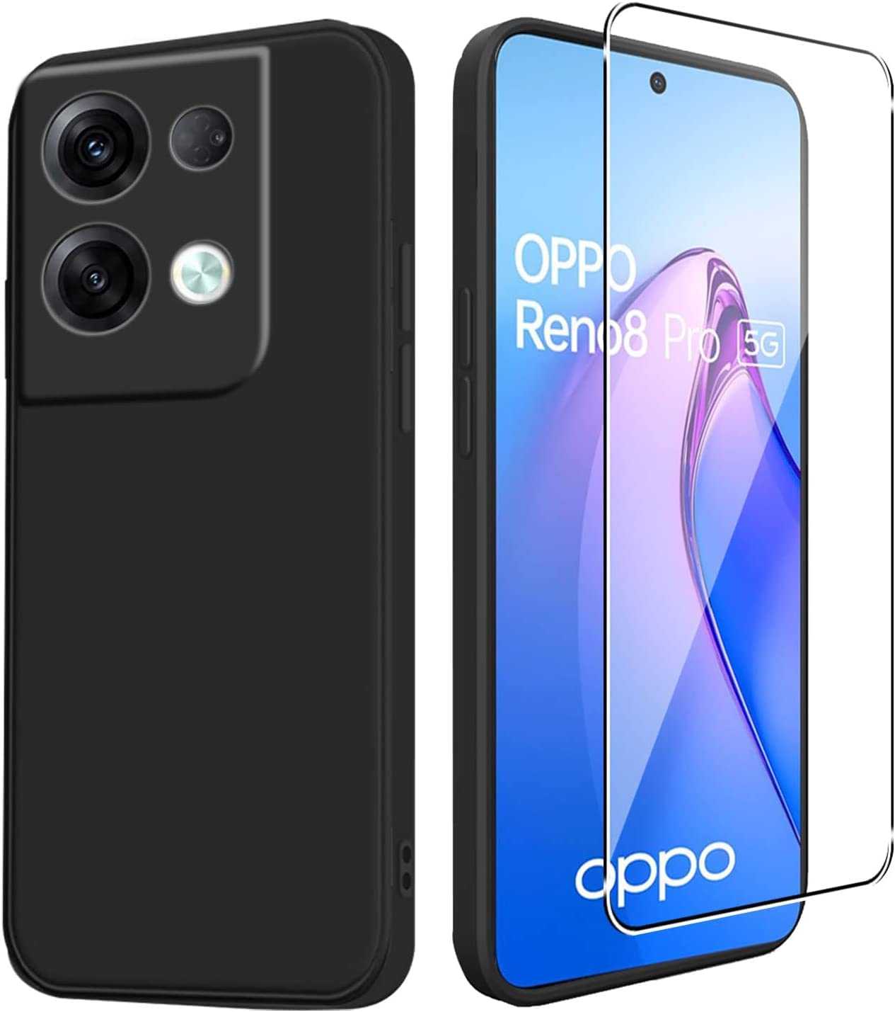 Quanen Screen Protector for OPPO Reno 8 Pro, [3 Pieces] Anti-Scratch, HD Clear, Bubble-Free, 9H Hardness Tempered Glass Screen Protector for OPPO Reno 8 Pro