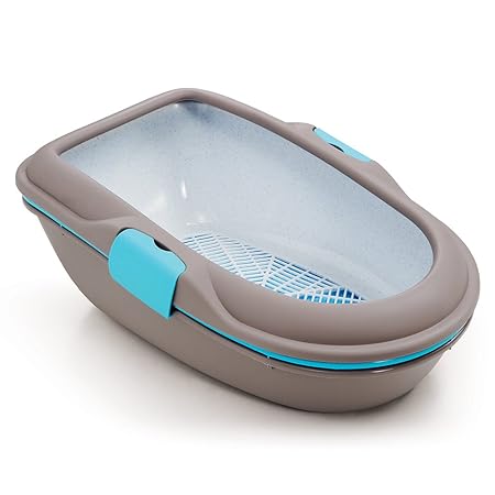 Stefanplast Katzentoilette „FURBA“ und „FURBA Maxi“ | Katzenklo mit Reinigungssieb und 2 Schalen | mit Hohem Rahmen