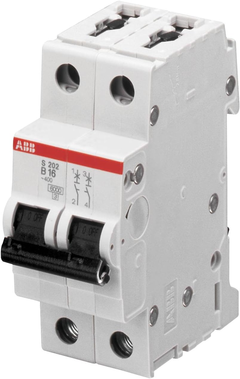 ABB S202M-D16 Thermal Magnetic Circuit Breaker, Miniature, D Curve, System Pro M Compact S200 Series, 400 VAC