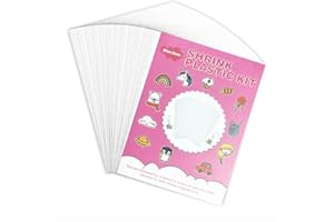 Warckon 24 Pieces Shrink Plastic Sheets, 4.1 x 2.9 inch / 10.5 x 7.4 cm (A7 Size). Shrink Film Sheets Frosted Ruff n' Ready for Kids Creative Craft, Create Your Own Earrings, Necklace, Keychains