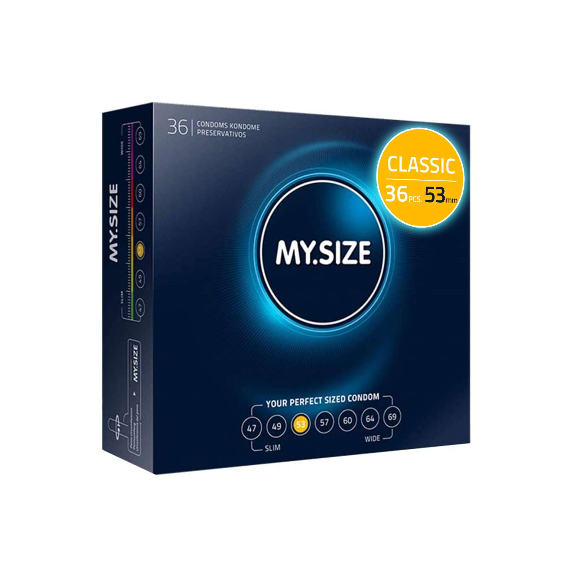 MY.SIZE Condom 53mm, Regular Fit, 36 Pieces - Perfect fit and a Suitable Size for Everyone