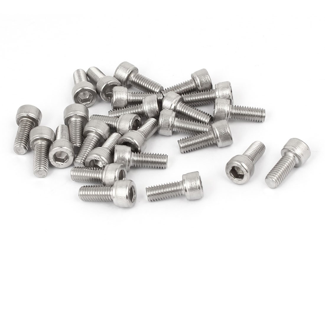 Sourcingmap M5 x 12mm Thread 304 Stainless Steel Hex Socket Head Cap Screw Bolt DIN912 25pcs