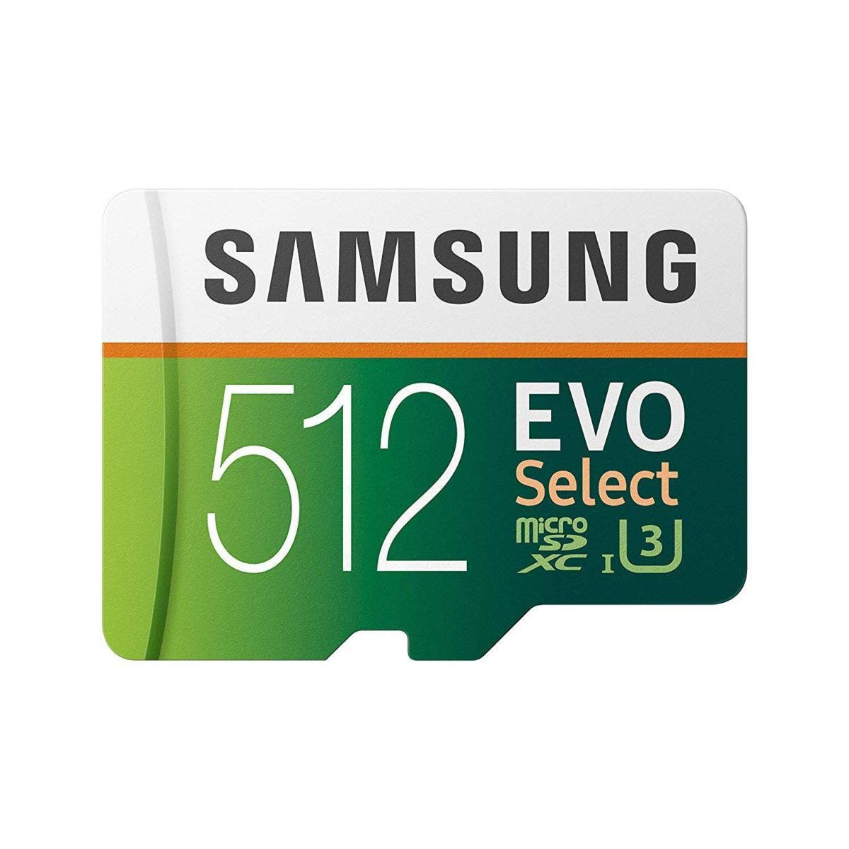 Samsung EVO Select 512 GB microSDXC UHS-I U3 100 MB/s Full HD & 4K UHD Memory Card with Adapter (MB-ME512GA)- Amazon Exclusive