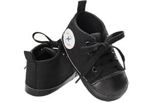 SEKANTROL Unisex Baby Girls Boys Shoes Infant Soft Sole Canvas Newborn First Walkers High Top Anti-Slip Sneakers