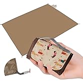 Fun Quest Picnic Blanket Waterproof – Packable Sand Proof Beach Blanket (0.42lb/0.66lb), Compact & Foldable, Fits in Pocket with Integrated Stakes, Ideal for Camping, Hiking, Travel, Concert, Festival