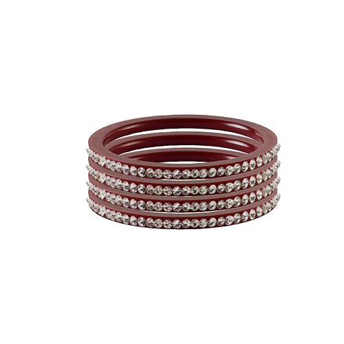 Red Stone Stud Acrylic Bangle with Extra Large Size