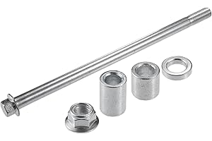 A ABSOPRO Front Rear Axle with Bushing and Screw Bolt M12 230mm Dirt Bike Scooter ATV Wheel Axle Steel Alloy Silver Tone