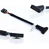 Neuftech USB3.0 19 pin Male to USB 2.0 9 pin Female Motherboard adapter converter Cable about 15cm - Black