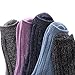 HERHILLY Women 5 Pack Fashion Warm Ribbed Knit Winter Crew Socks (5 Pack - Black/Gray/Blue/Pink/Dark Blue)