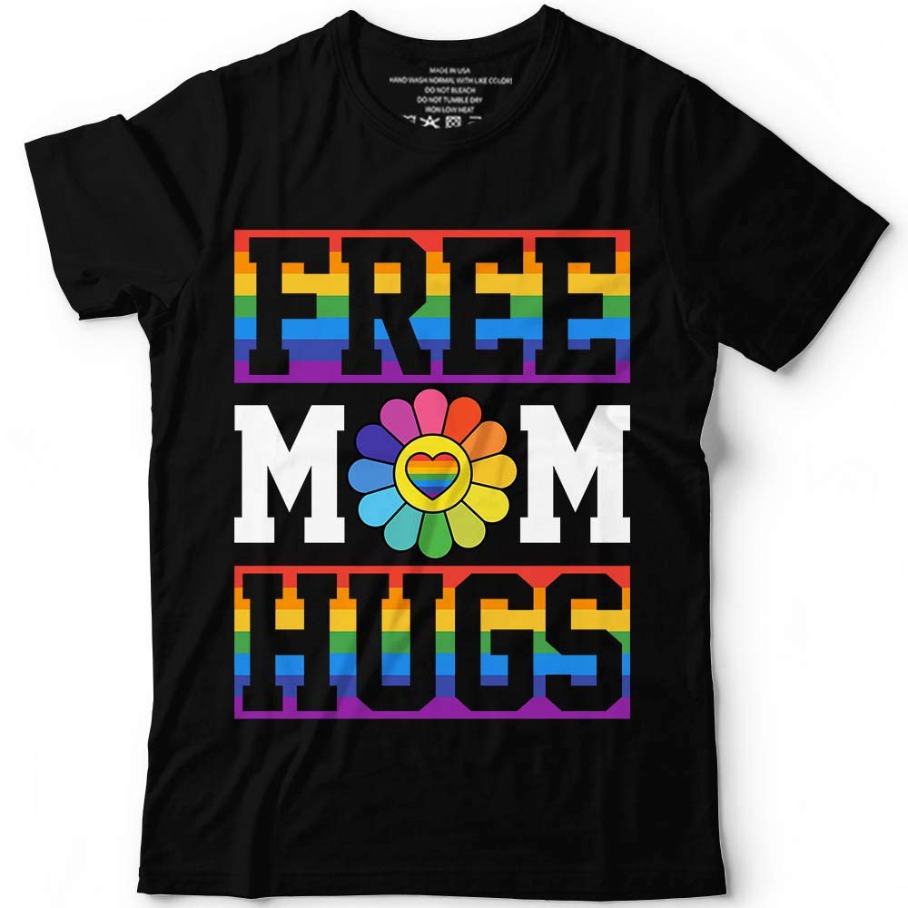 Gay Pride Free Mom Hugs Lgbt Pride Month Rainbow Flag Stepmother Mother Mama Customized Handmade Sweater T Shirt