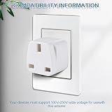 TENINYU 3 Pack UK to Brazil Plug Adapters 3 Pin Type N Grounded Travel Plug view 4
