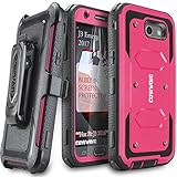 Samsung Galaxy J3 Emerge/ J3 Prime/Express Prime 2/Luna Pro/Amp Prime 2 Case, COVRWARE [Aegis Series] Built-in [Screen Protector] Heavy Duty Full-Body Rugged Holster Armor [Belt Clip][Kickstand] Pink