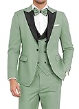 TIJOFA Mens Tuxedo Suit Set 3 Piece Men Dusty Green
