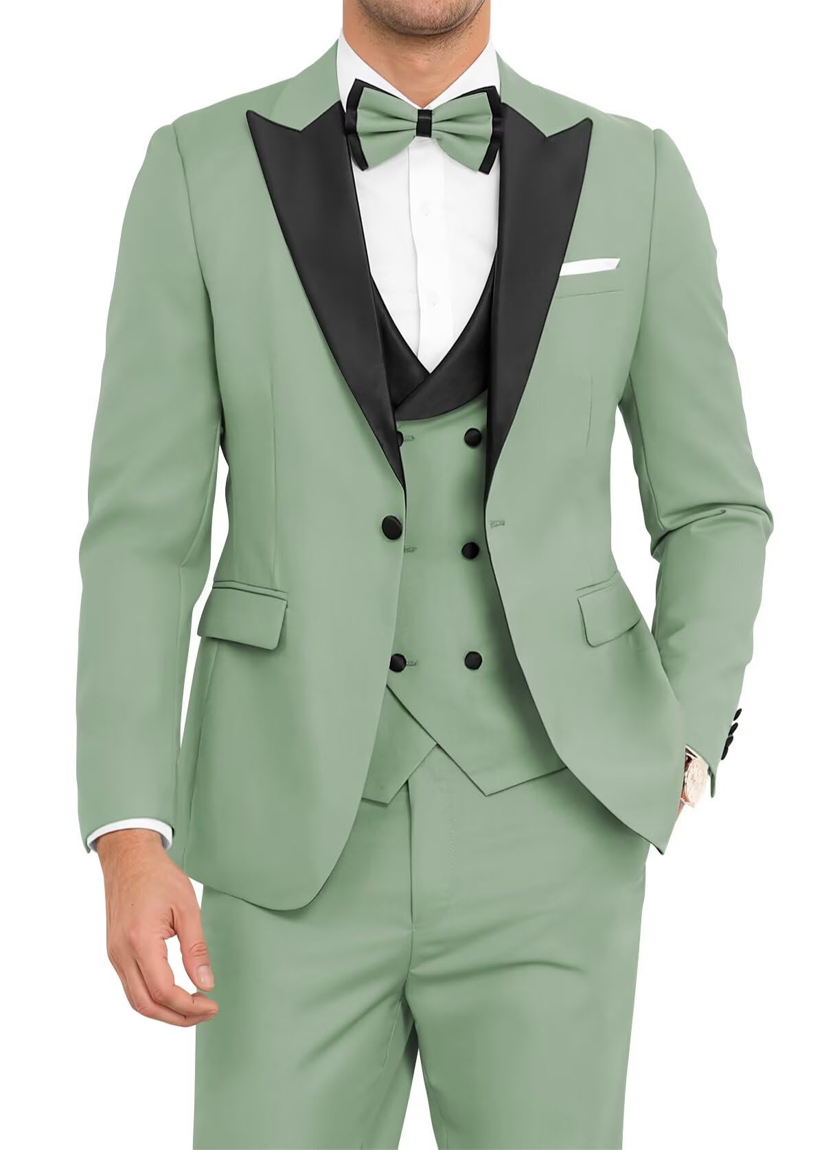 TIJOFA Wedding Suit for Men Dusty Green 3 Piece