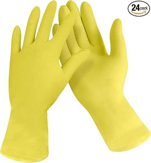 12 Pairs Dishwashing Gloves 11 6 Inches Medium Rubber Gloves