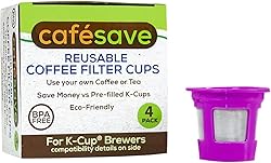 2-Item Bundle: 4-Pack Cafe Save 1-Stream Reusable K