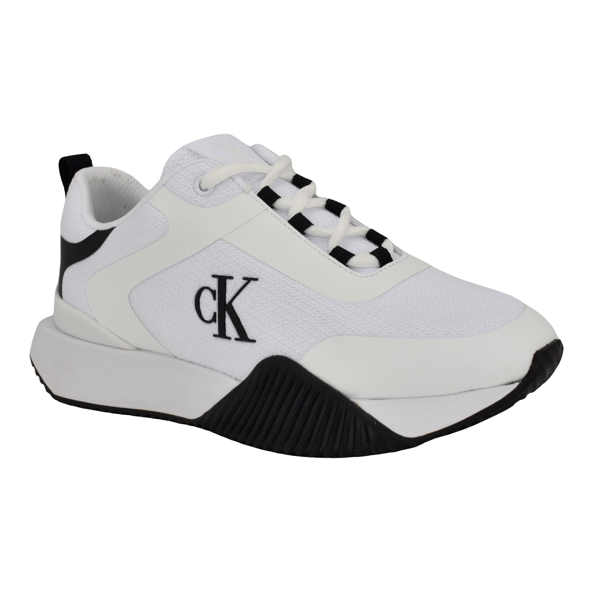 Calvin Klein Women’s Marlon Sneaker, White/Black 140, 7