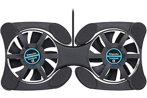 Portable Foldable USB Dual Fan Cooling Pad for Laptop Notebook PC with Adjustable Arms Quiet Performance Compact Lightweight 