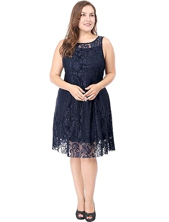 plus size sheer lace dress