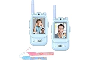 Lot de 2 talkie-walkies vidéo rechargeables avec écran d'affichage, jouets pour enfants de 3 à 12 ans avec caméra HD, changeu