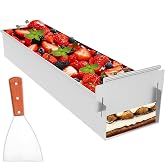 Hnvdkln Tiramisu Pan Nonstick Rectangle Cake Mold- Aluminum Alloy Baking Pan with Detachable Frame and Spatula for Tiramisu Cheesecake Mousse Lasagna Cold Desserts